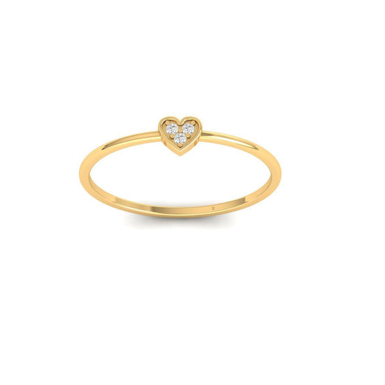 Dainty Heart Promise Ring for Her, Minimalist Stackable Ring, Handmade Gift Jewelry, Dainty Moissanite Love Ring