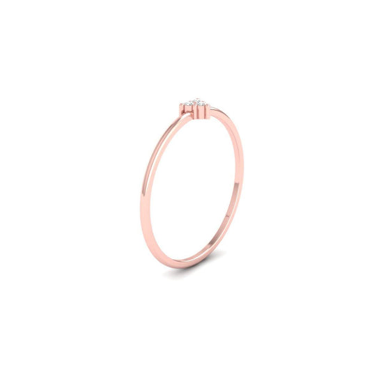Dainty Triangle Ring for Her, Minimalist Stacking Ring, Handmade Modern Jewelry Gift, Moissanite Cluster Tiny Ring