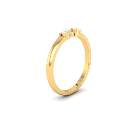 Three Stone Dainty Ring in 14KT Gold Over Sterling Silver | Vintage Diamond-Shaped Center Ring | Promise Stackable Gift Ring