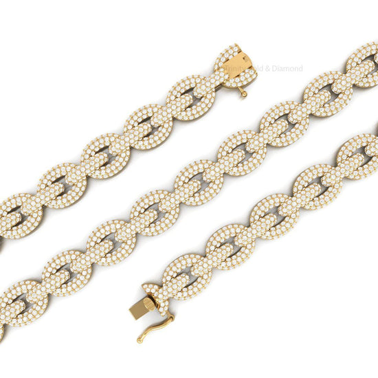 Pave Link Chain Bracelet for Men And Women • Rose Gold Statement Bracelet • Iced Out Luxury Jewelry • Handmade Gift • Bold Sparkle Bangle