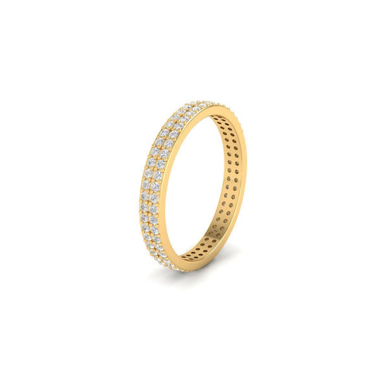 Dainty Double Row Eternity Band • Pavé Diamond Wedding Ring • Elegant Stackable Anniversary Band • Gift for Her • Bridal Jewelry