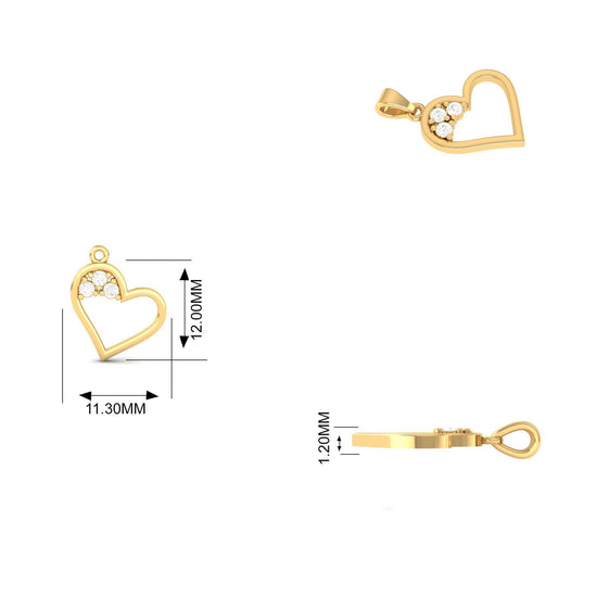 Open Heart Pendant Necklace with Green Stones, Handmade Dainty Gold Jewelry, Minimal Gift for Her, Everyday Love Charm