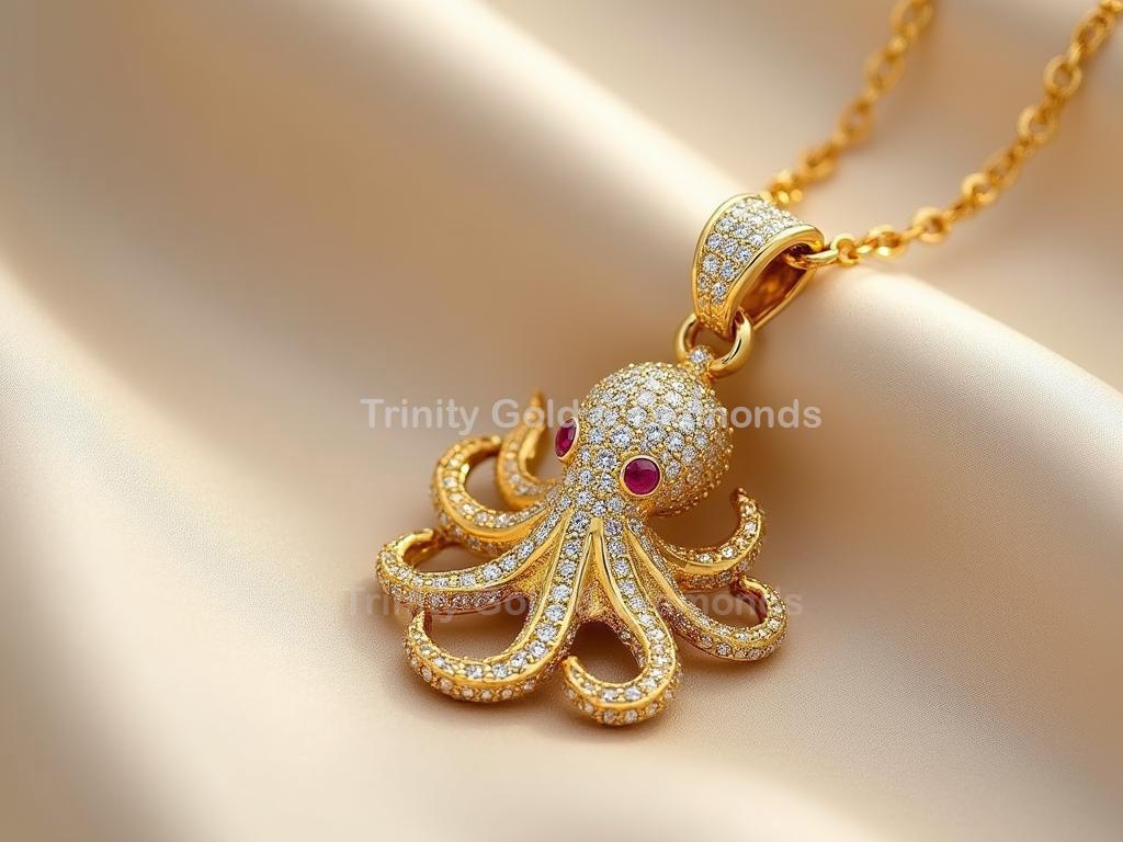 Octopus Pendant Necklace • Sea Life Ocean Jewelry Gift • Nautical