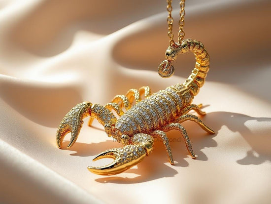 Scorpio Pendant Necklace • Statement Style • Sea Scorpio Pendant Necklace Perfect Gift Lab Grown Or Moissanite Diamonds • Zodiac Scorpio