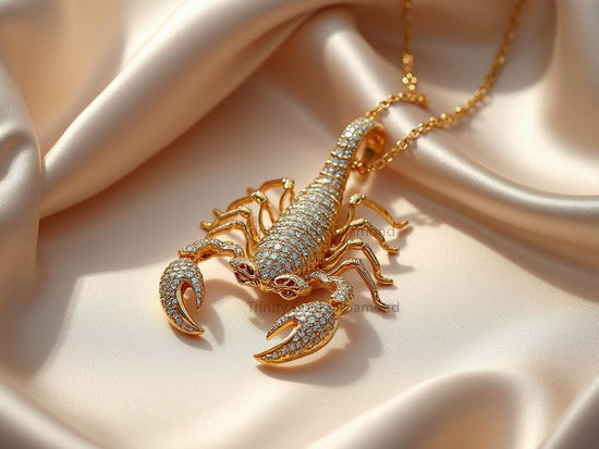 Zodiac Scorpio Pendant Necklace • Statement Style • Sea Scorpio Pendant Necklace Perfect Gift Lab Grown Or Moissanite Diamonds