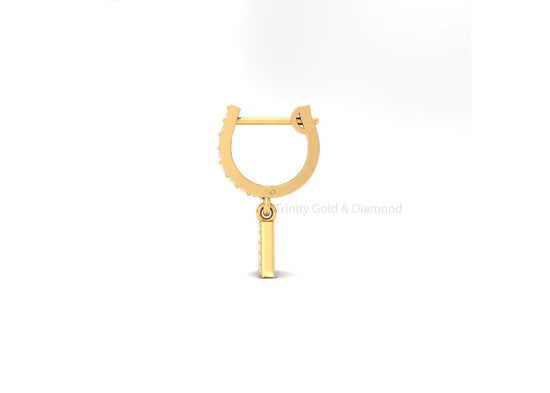 Red Initial “A” Hoop Earrings, Personalized Dangle Earrings for Women, Alphabet Letter Jewelry Gift, Sparkling Huggie Hoops