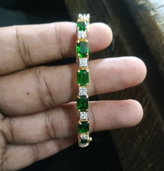 EMERALD AND DIAMOND Tennis Bracelet With 14kt Gold Plated On 925 Sterling, Diamond Tennis Bracelets for Women, Bracelets For Women, Gift