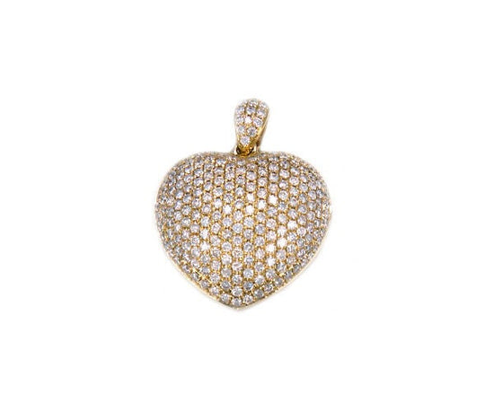 BIG HEART PENDANT, Moissanite Pave Diamond Big Heart Pendant Necklace for Her, Best Valentine gift , Diamond Heart Pendant, Heart Pendant