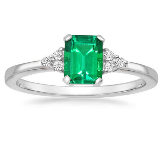 Blue Topaz Ring, Emerald Topaz Ring, 925 Sterling Silver Ring, Delicate Gemstone Ring, Wedding Gift For Her, Valentine Day, Gift For Her