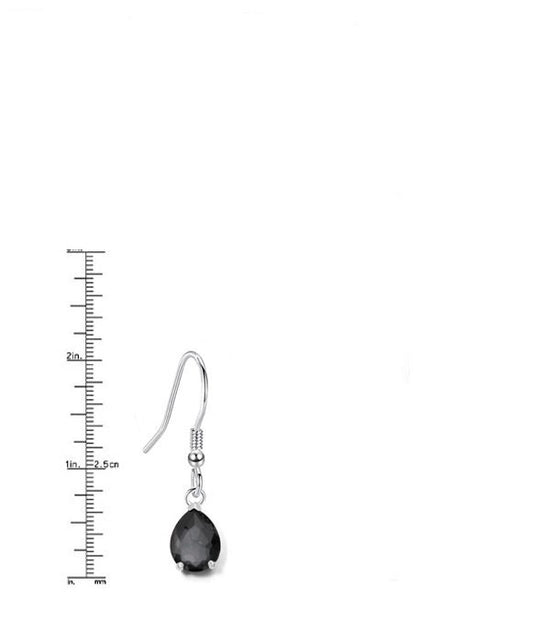 BLACK DIAMOND COLORED Teardrop Pear Shaped Dangle earrings | Bridesmaid Gift | Fancy Dangle Drop Statement Jewelry, Gift For Her, Gifts