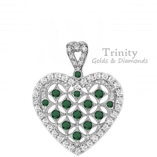 AMETHYST HEART PENDANT, Amethyst and Moissanite Heart Pendant Necklace, Amethyst Heart Necklace In sterling Silver With 14kt White Gold fN