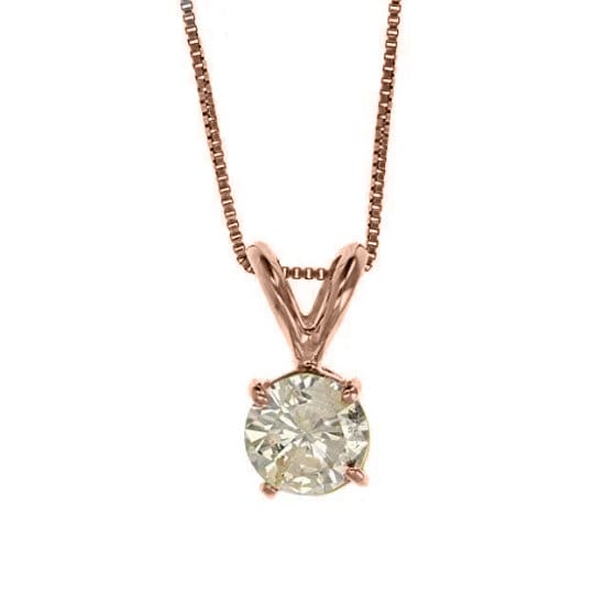 1.0 Carat Real Moissanite Diamond Pendant Necklace With 14kt Yellow Gold Finish, sterling silver Diamond Necklace, dainty Necklace, Gifts