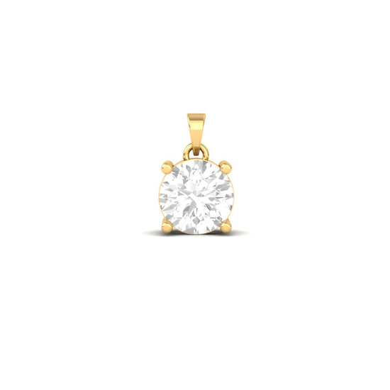 Dainty Diamond Pendant, Solitaire Diamond Pendant, 14K Yellow Gold Plated, Gift For Her, Anniversary Gift