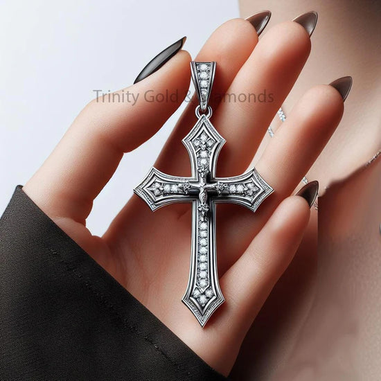 Cross Pendant • Vintage Inspired Double Cross Pendant-Necklace •  Hip Hop pendant-necklace • Perfect Gift for Him and Her • Statement Cross