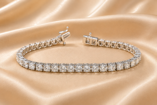 4.0mm Tennis Bracelet • Moissanite Diamond Tennis Bracelet for Women • Size-5-10 Inch • Anniversary Gift for Women • Single Line Bracelet