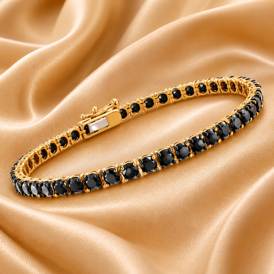 5.00 CT Black Diamond Tennis Bracelet, 14KT Yellow Gold Plated, Black Gemstone Tennis Bracelet, Wedding Bracelet, Diamond Jewellery, Gifts