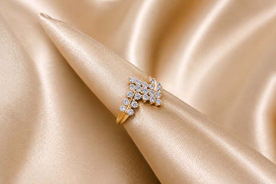 Estate moissanite ring for her • Cluster Ring • Anniversary gift for women • Silver jewelry • Gift for women • Moissanite Statement ring