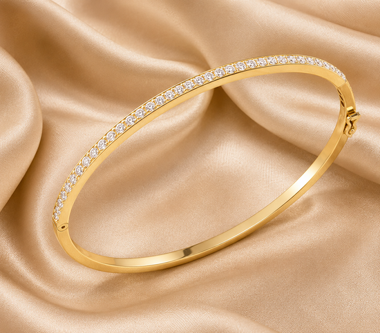 3CT Diamond Bangle Bracelet, 14k Yellow Gold Plated, Handmade Bangle Bracelet, Diamond jewellery, Moissanite Bangle Bracelet, Gift For Her
