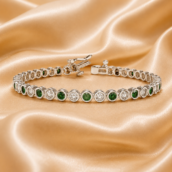 Emerald Tennis Bracelet, Gold Bracelet, Diamond Bracelet Wedding Jewelry Bridal Jewelry Dainty Bracelet Bridesmaid Gift, Gift For Her