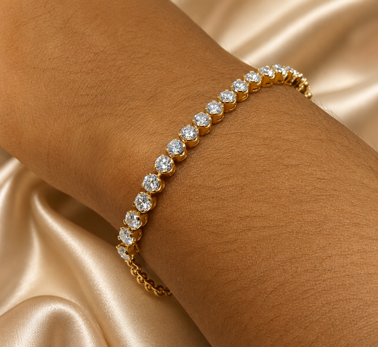 MOISSANITE BOLO BRACELET, Real Moissanite Diamond Bolo Adjustable Bracelet In Sterling silver With 14kt Gold finish/Wedding Diamond Bracelet