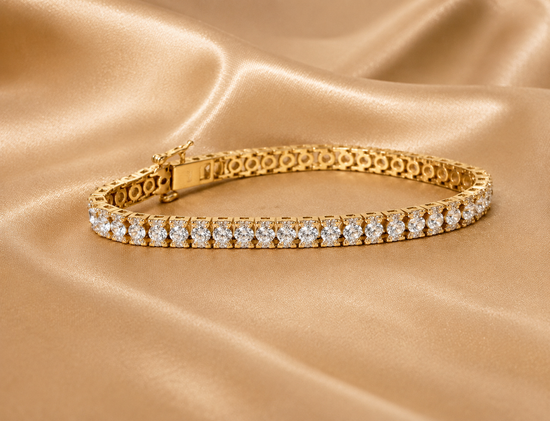 Moissanite Diamond Tennis Bracelet for Women • Three Row Diamond Line Bracelet • Perfect Anniversary Gift for Women • Statement Bracelet