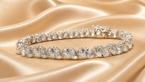 Pear Shape Diamond Tennis Bracelet , Diamond Bracelet , Sterling Silver Tennis Bracelet, Wedding Diamond Bracelet, Anniversary Gift For Her