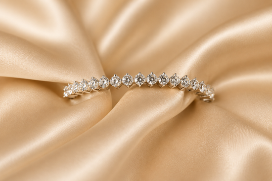 MOISSANITE DIAMOND TENNIS Bracelet Round Cut Two Prong Setted Tennis Bracelet With 14kt Gold Over Silver, Tennis Bracelet, diamond bracelet