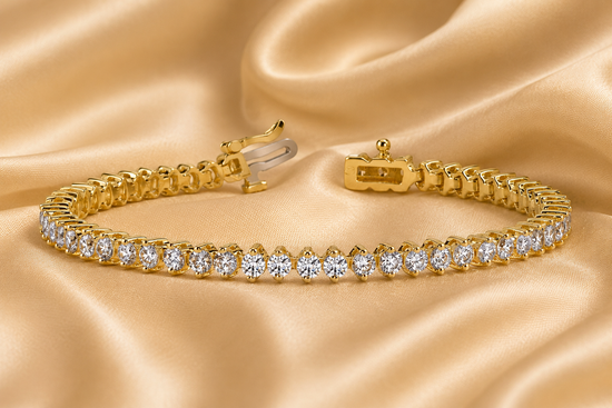 5.0CT Moissanite Diamond Tennis Bracelet, Two Prong Setted Diamond Tennis Bracelet, Classic Tennis Bracelet, Perfect Gift For Women