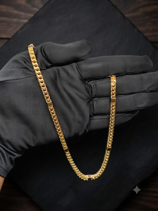 Gold Geometric Link Necklace, Men&