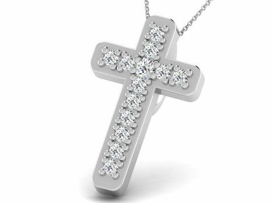 Diamond Cross, Handmade Necklace, 925 Cross Necklace, Cross Necklace, Cross Necklace, Moissanite Cross,  925 sterling Diamond Cross Pendant