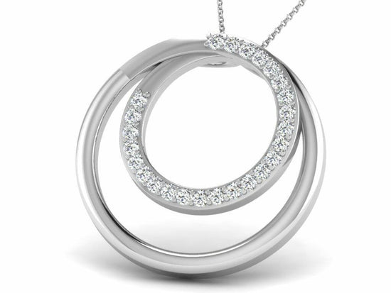 Circle Pendant Necklace Sterling Silver Moissanite, Anniversary Gift, Wedding Gift, Birthday Gift, Silver pendant necklace, Valentine Day