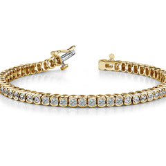 Tennis Bracelet Half Bezel, Moissanite Diamond Tennis Bracelet For Women, Size 5-12 Inches, Gift for Women,