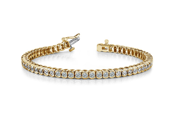 Tennis Bracelet Half Bezel, Moissanite Diamond Tennis Bracelet For Women, Size 5-12 Inches, Gift for Women,