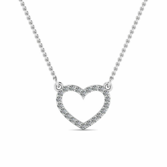 4.50CT Real Moissanite Diamond Open Small Heart Necklace, Moissanite Heart Necklace, 925 Sterling Silver, Heart Pendant, Valentine Day Gift
