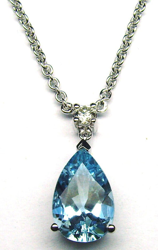 PEAR CUT TOPAZ Necklace ·Teardrop Necklace ·October Birthstone Necklace ·Silver Topaz Necklace · Bridal Pendant Necklace · Bridesmaid Gifts