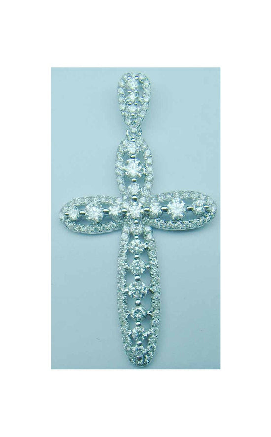 925 Sterling Silver Moissanite Cross Necklace For Women, 14k White Gold Plated Cross Necklace, Minimalist Cross Necklace, Gift For Women