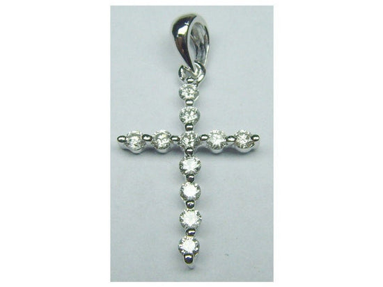 Moissanite Diamond Cross Pendant Necklace For Women •  Shared Prong Diamond Cross Necklace Religious Pendant for Women With Cable Chain