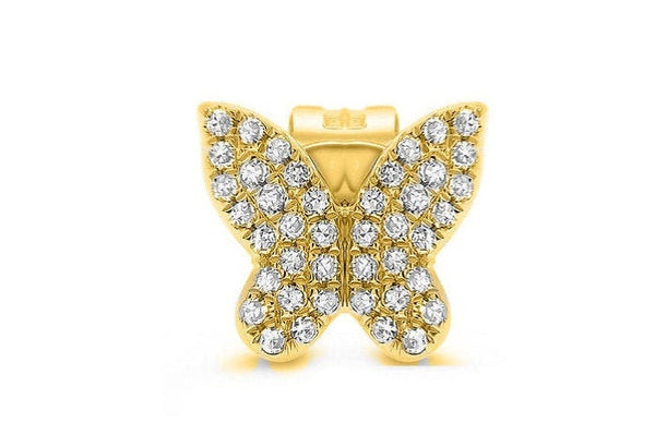 1.0 CT Diamond Mini Butterfly Stud Earring 14ktGold Over 925 Silver, Womens Diamond Studs, Diamonds Butterfly Earrings