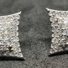 1.0 Carat Diamond Square Stud Earrings, Pave Studs, Diamond Jewelry Gift for Her, Square Stud Earrings, Diamond Stud Earrings,Valentine