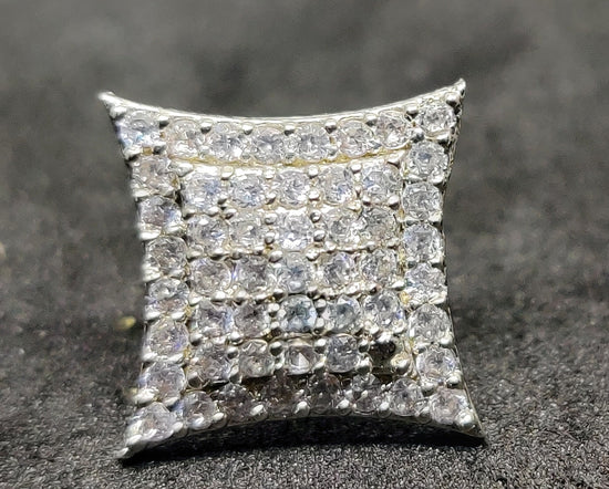 1.0 Carat Diamond Square Stud Earrings, Pave Studs, Diamond Jewelry Gift for Her, Square Stud Earrings, Diamond Stud Earrings,Valentine