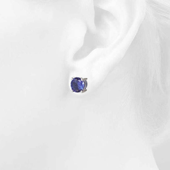 1.0 Carat Blue Sapphire Stud, Earring with Screw Back, Sapphire Stud Earrings,  September Birthstone Stud, Perfect gift for Her
