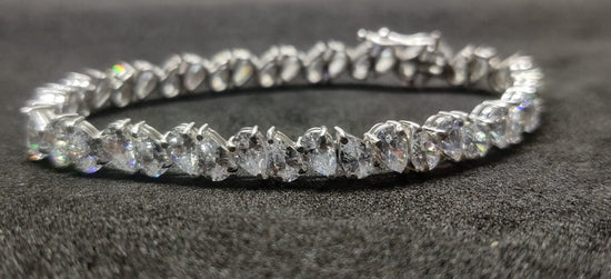 Pear Shape Diamond Tennis Bracelet , Diamond Bracelet , Sterling Silver Tennis Bracelet, Wedding Diamond Bracelet, Anniversary Gift For Her