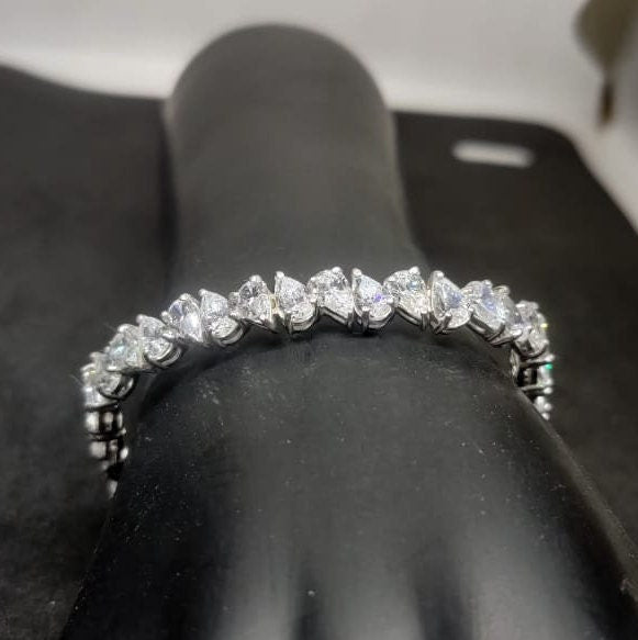 Pear Shape Diamond Tennis Bracelet , Diamond Bracelet , Sterling Silver Tennis Bracelet, Wedding Diamond Bracelet, Anniversary Gift For Her