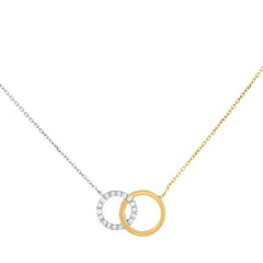 Two Circle Drop Necklace 925 Sterling Silver, Christmas Necklace, Simple necklace, Daily wear necklace, CZ Diamond necklace, Gift For Her