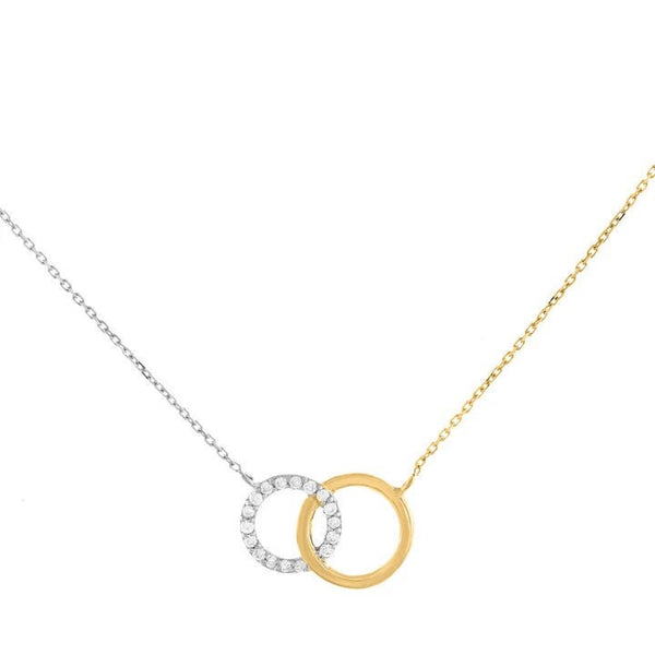 Two Circle Drop Necklace 925 Sterling Silver, Christmas Necklace, Simple necklace, Daily wear necklace, CZ Diamond necklace, Gift For Her