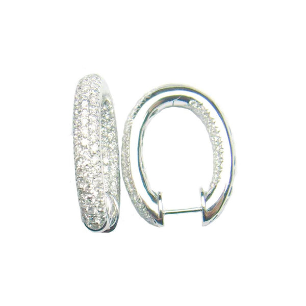 Handmade Earrings,Gift For Her, 14k White Gold Plated, Moissanite Diamond Small Hoop Earrings For Her, Diamond Hoop Earrings, Earrings