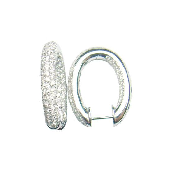 Handmade Earrings,Gift For Her, 14k White Gold Plated, Moissanite Diamond Small Hoop Earrings For Her, Diamond Hoop Earrings, Earrings