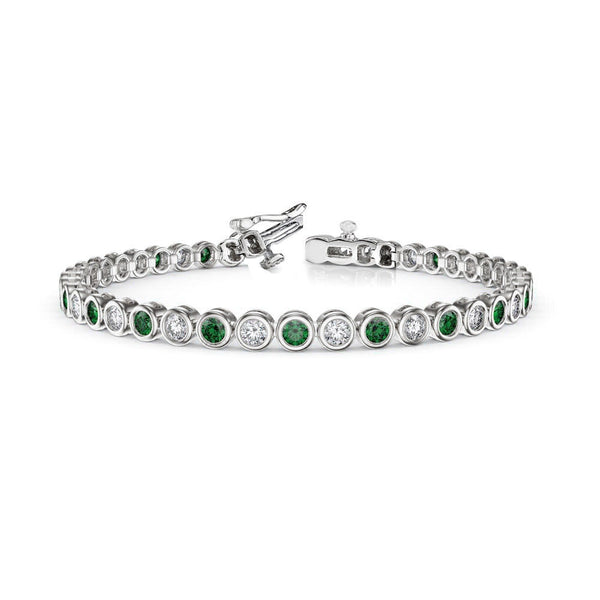 Emerald Tennis Bracelet, Gold Bracelet, Diamond Bracelet Wedding Jewelry Bridal Jewelry Dainty Bracelet Bridesmaid Gift, Gift For Her