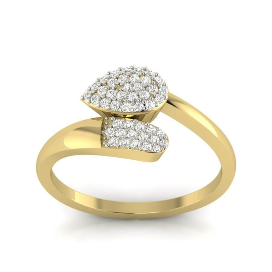 Sterling Silver Ring, Gift for her, Handmade ring, Anniversary Ring, 1.50 Ct Diamond Engagement Ring With 14kt Yellow Gold Plated Silver