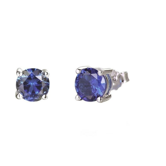1.0 Carat Blue Sapphire Stud, Earring with Screw Back, Sapphire Stud Earrings,  September Birthstone Stud, Perfect gift for Her
